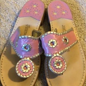 pink and silver/gold jack rogers